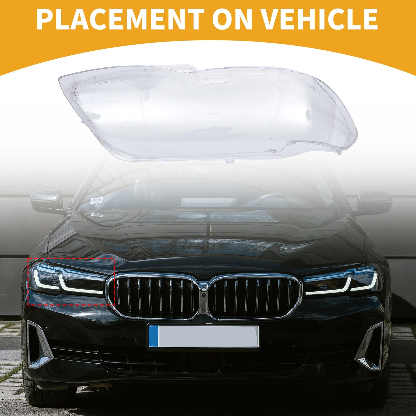 1 Pc Front Right Headlight Lens Cover for BMW X5 (2004-2006)