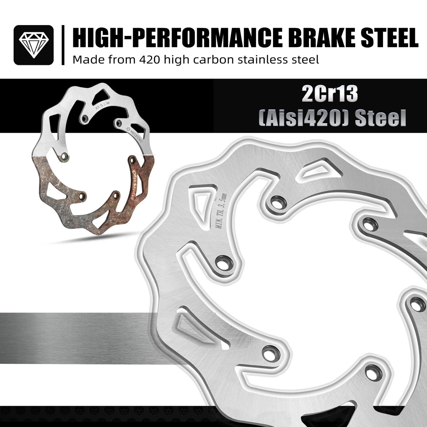 Rear Brake Disc Rotor 220mm for Husqvarna FE FC FX TE TC (2014-2023)