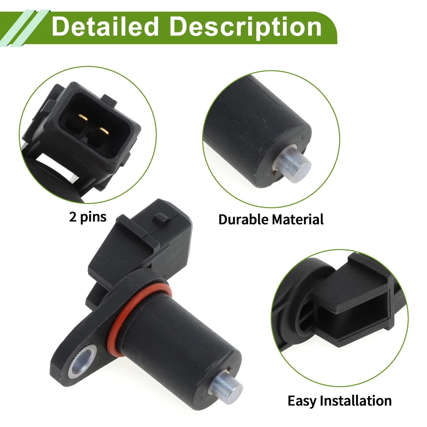 1 Pc Crankshaft Position Sensor Black for BMW 540i (1997-2003)