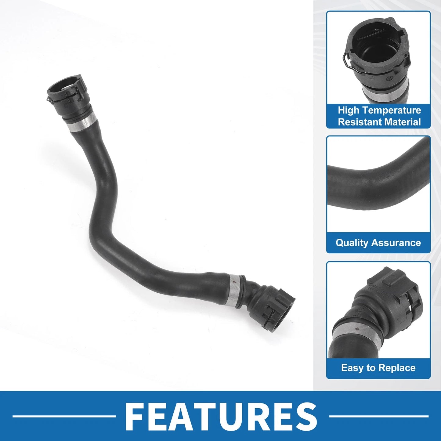 Engine Radiator Hose for BMW X5 (2000-2003) Rubber Black 1 Pc