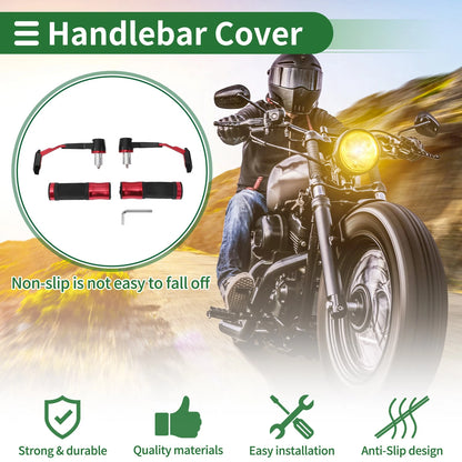 Handlebar End Grips Rubber Aluminum Alloy for Motorcycle