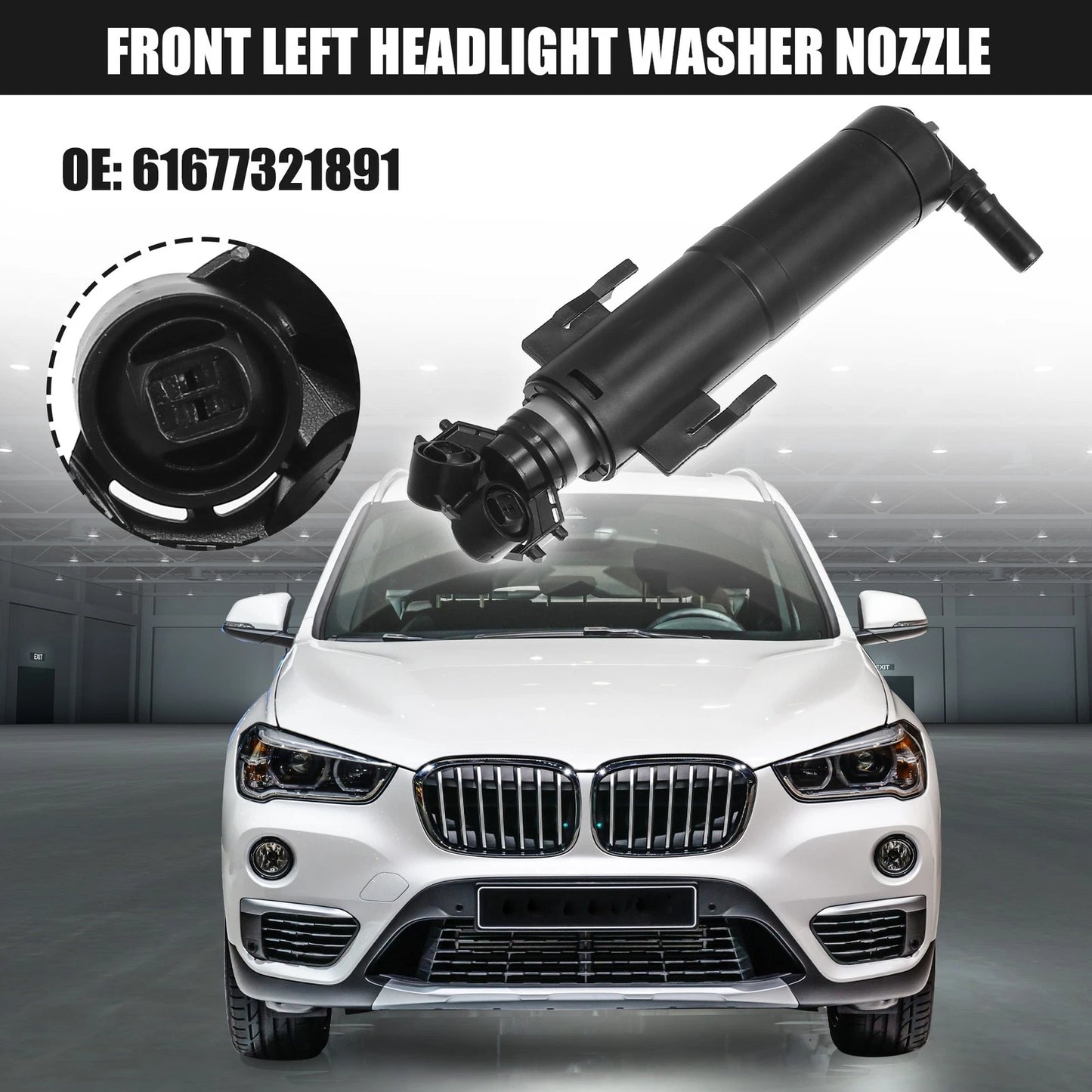 Front Left Auto Headlight Washer Nozzle for BMW X1 (2013-2015)