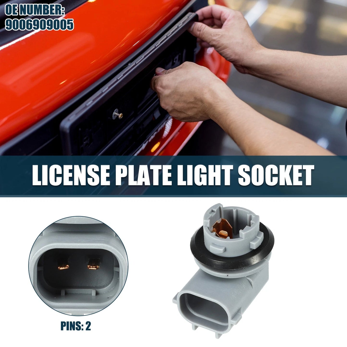 License Plate Light Socket 2 Pins for Toyota Tacoma (1995–2004)