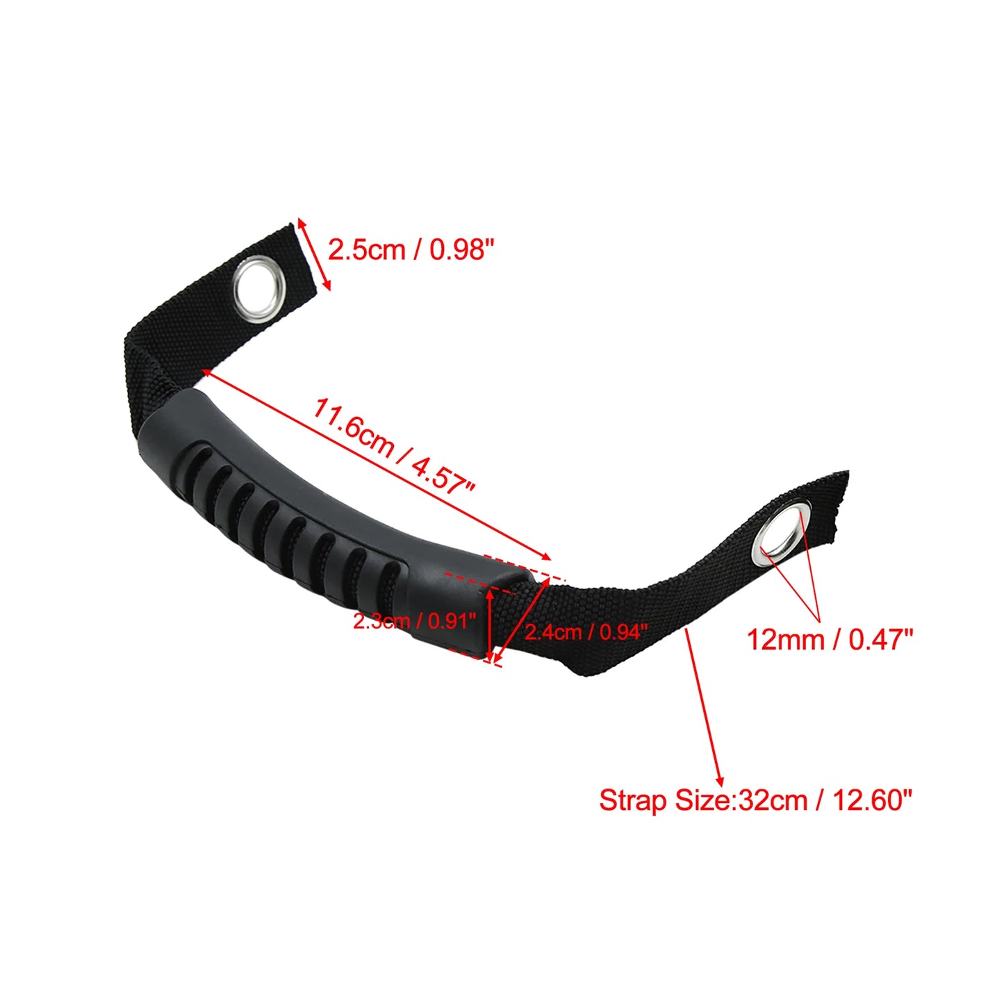 2 x Black Auto Rear Seat Grab Handle Grips for Jeep Wrangler (2007-2018)