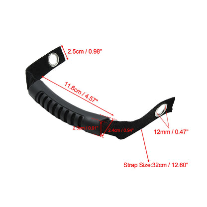 2 x Black Auto Rear Seat Grab Handle Grips for Jeep Wrangler (2007-2018)