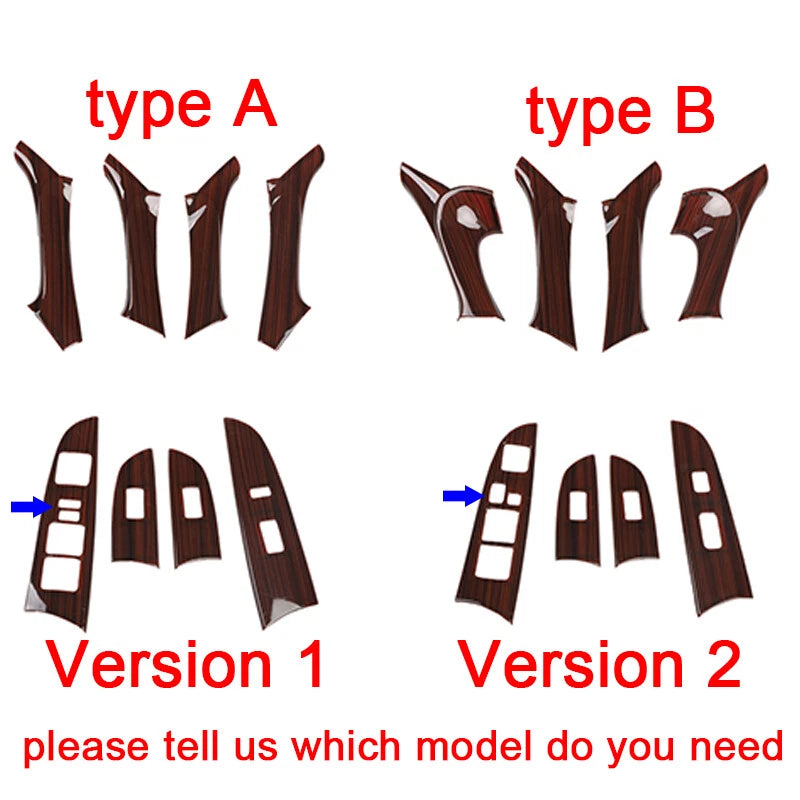 Wood Inner Door Armrest Window Lift Panel Trim 8pcs for Lexus IS F (2006–2013)