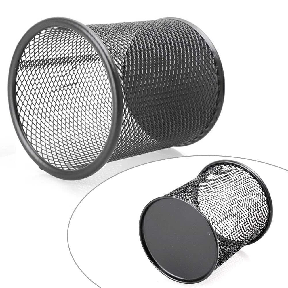 Black Metal Mesh Desk Pen Pencil Organizer Cup Holder for Office School Supplies