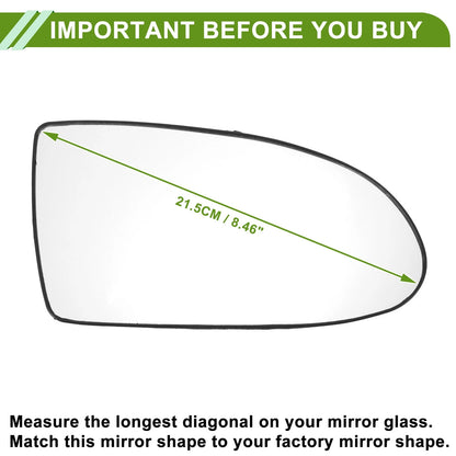 Heated Right Side Mirror Glass for Hyundai Accent (2005-2009)