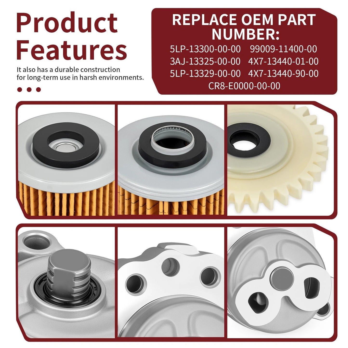 Oil Pump & Drive Gear Filter Kit for Yamaha Raptor 700 700R (2006–2024)