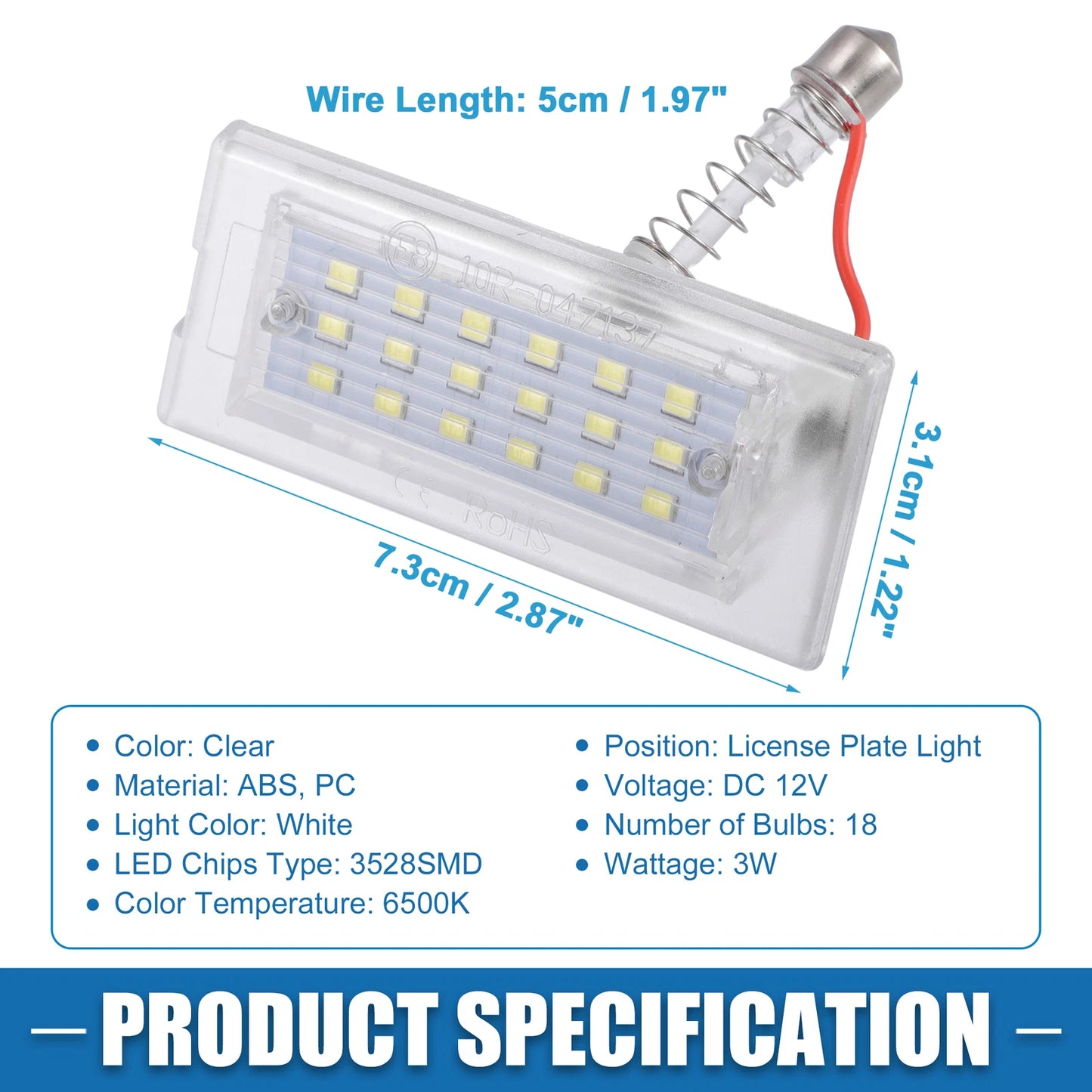 2 x White LED License Plate Lights for BMW X5 (2002-2006)