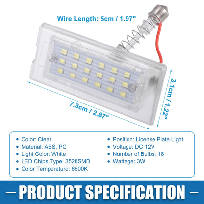 2 x White LED License Plate Lights for BMW X5 (2002-2006)