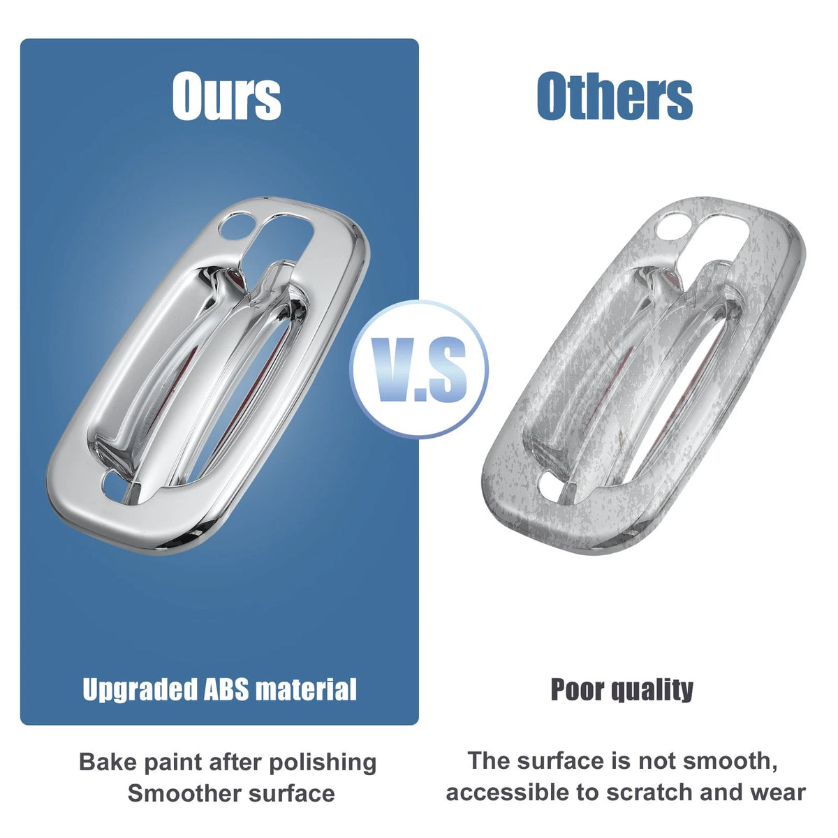 Pair Exterior Door Handle Cover  Keyhole for Chevrolet Tahoe (2000 - 2006)