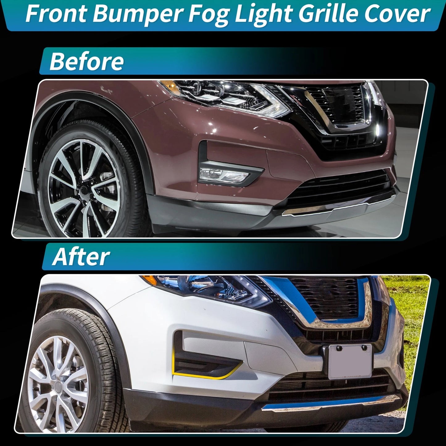 Fog Light Grille Cover for Nissan Rogue (2017-2020)