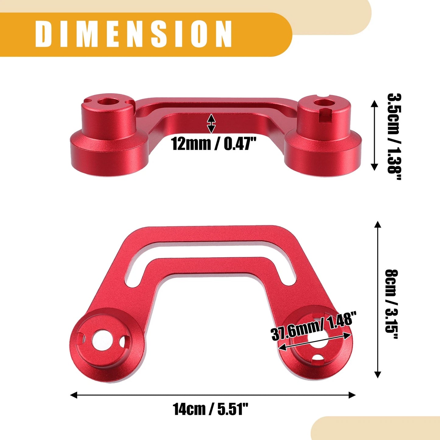 2 x Car Front Light Mounting Holders for Jeep Gladiator JT (2020-2022) Red