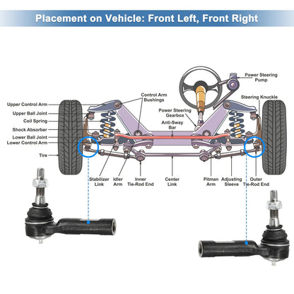 Front Outer Tie Rod End Links for Chrysler 300 (2005-2010)