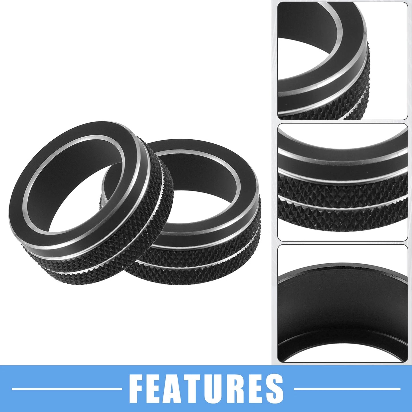 AC Control Switch Knob Cover Trim 2 x Black for Toyota Corolla (2020–2022)