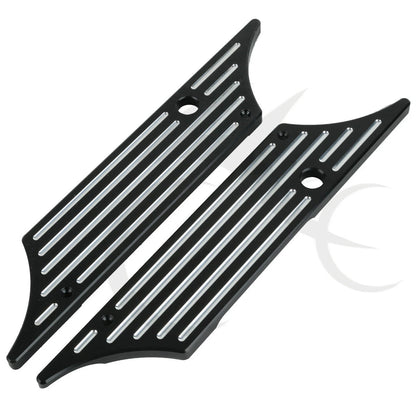 Black/Chrome Hard Saddlebags Latch Covers for Harley Touring Road Glide (93-13)