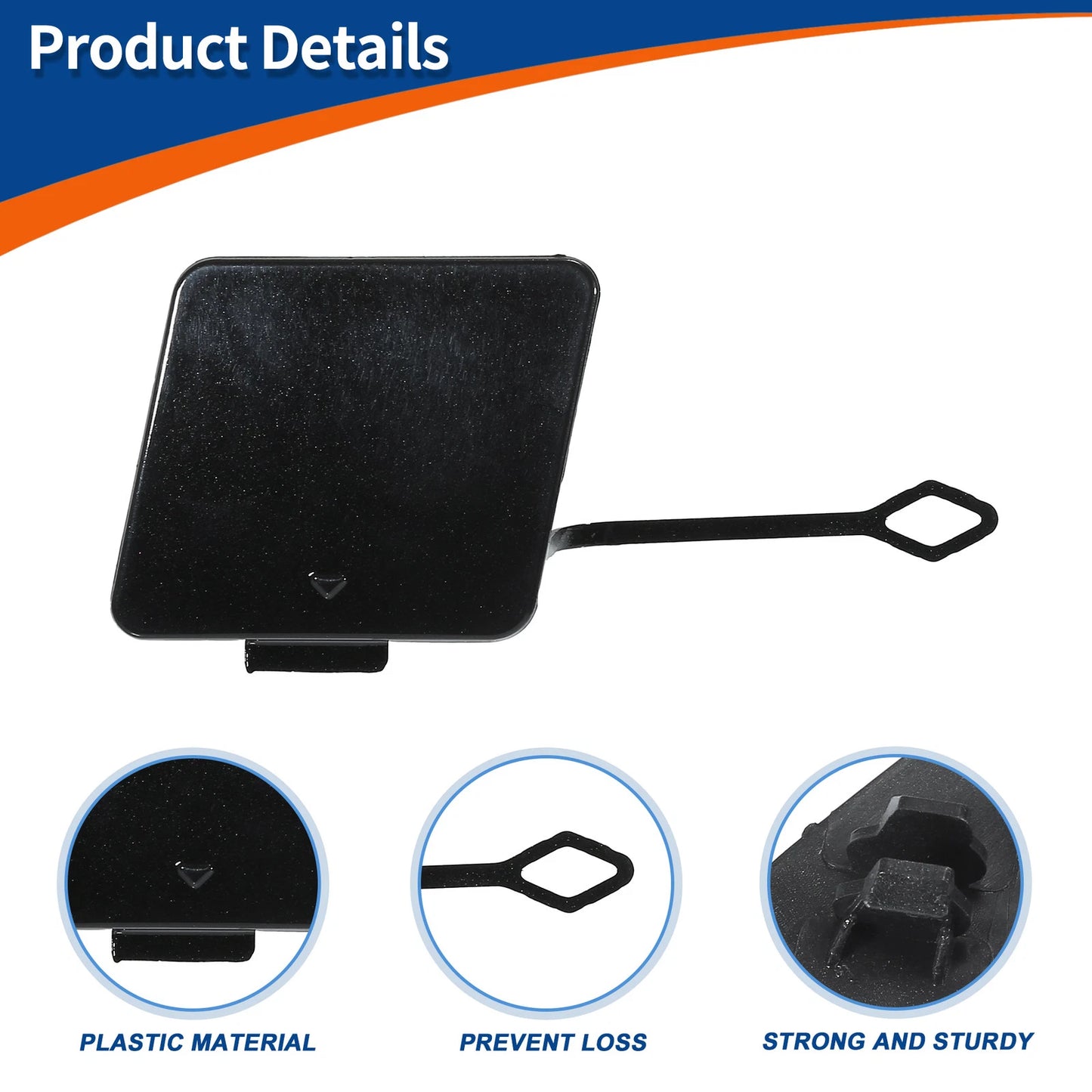 Rear Bumper Tow Hook Cover for BMW 535i 550i GT (2010-2013) Black