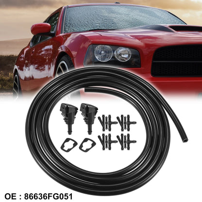 Windshield Washer Nozzles & 2.5m Hose for Subaru Impreza (2008-2011)