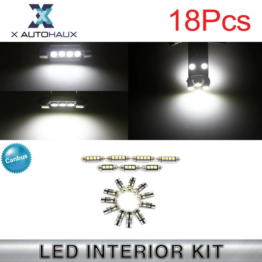 18 x DC 12V Canbus White LED Interior Lights Kit for BMW E60 E61 5 Series