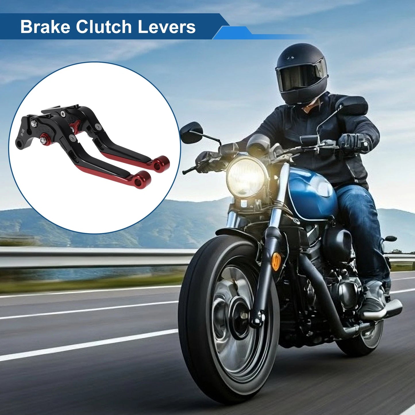 Adjustable Brake Clutch Levers for Suzuki GSXR150 (2017-2020) Black Red