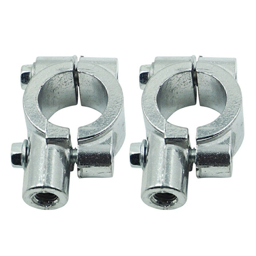 25MM M10 Rearview Mirror Mount Holders Adapter Clamp for Motorcycles Silver