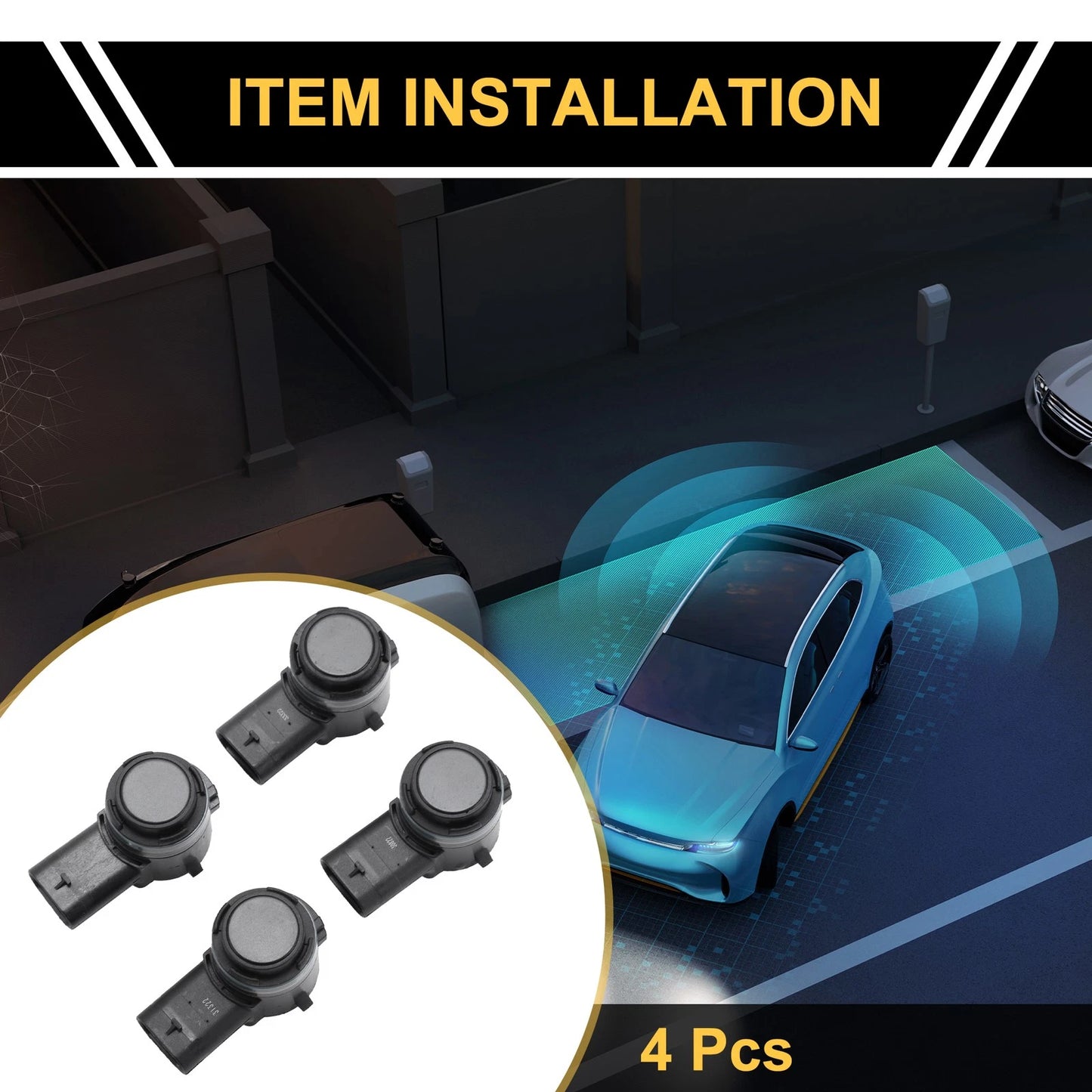 4 Pcs Bumper Reverse Backup Sensors for Ram 1500 2500 3500 (2009-2023)