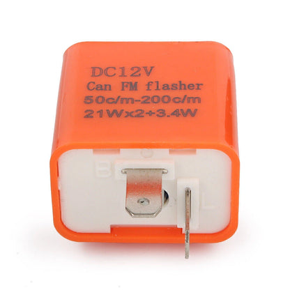 2 x 2-Pin Adjustable LED Flasher Relay for Turn Signal Blinker Light