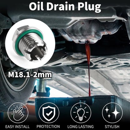 1 Set Copper Oil Drain Plug with Gasket for Car & Motorcycle – Silver Tone