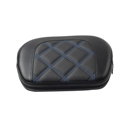 Passenger Sissy Bar Backrest Pad with Blue Stitching for Harley Electra Glide