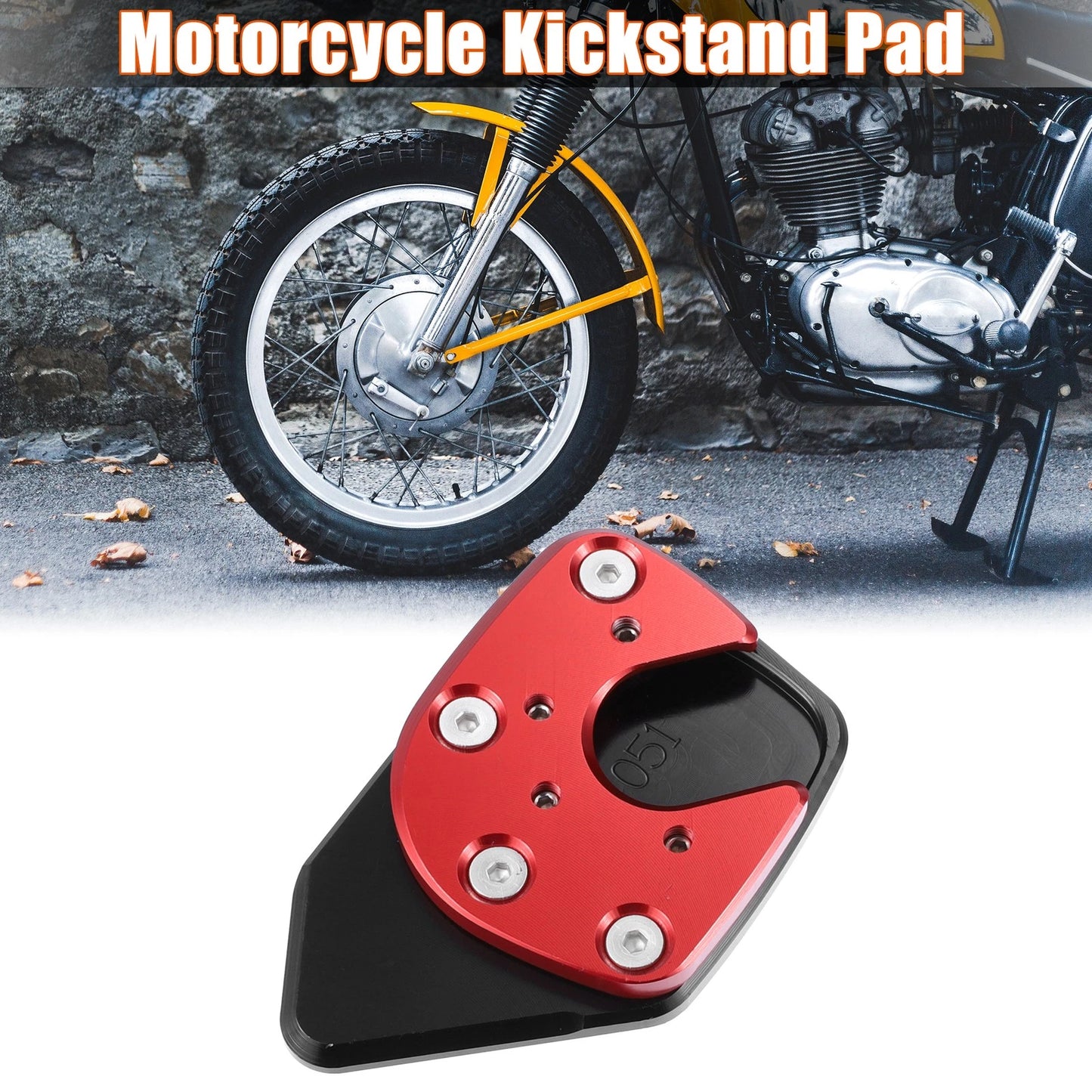 Kickstand Extension Enlarger Pad Side Stand Black Red for Honda
