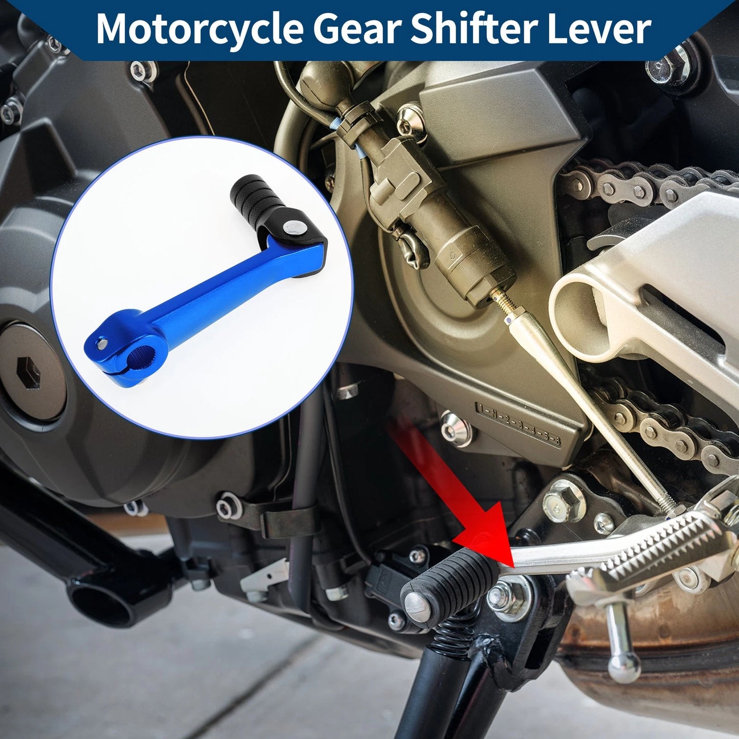 Folding Gear Shifter Lever for Bosuer M5 Blue Lever Black Head