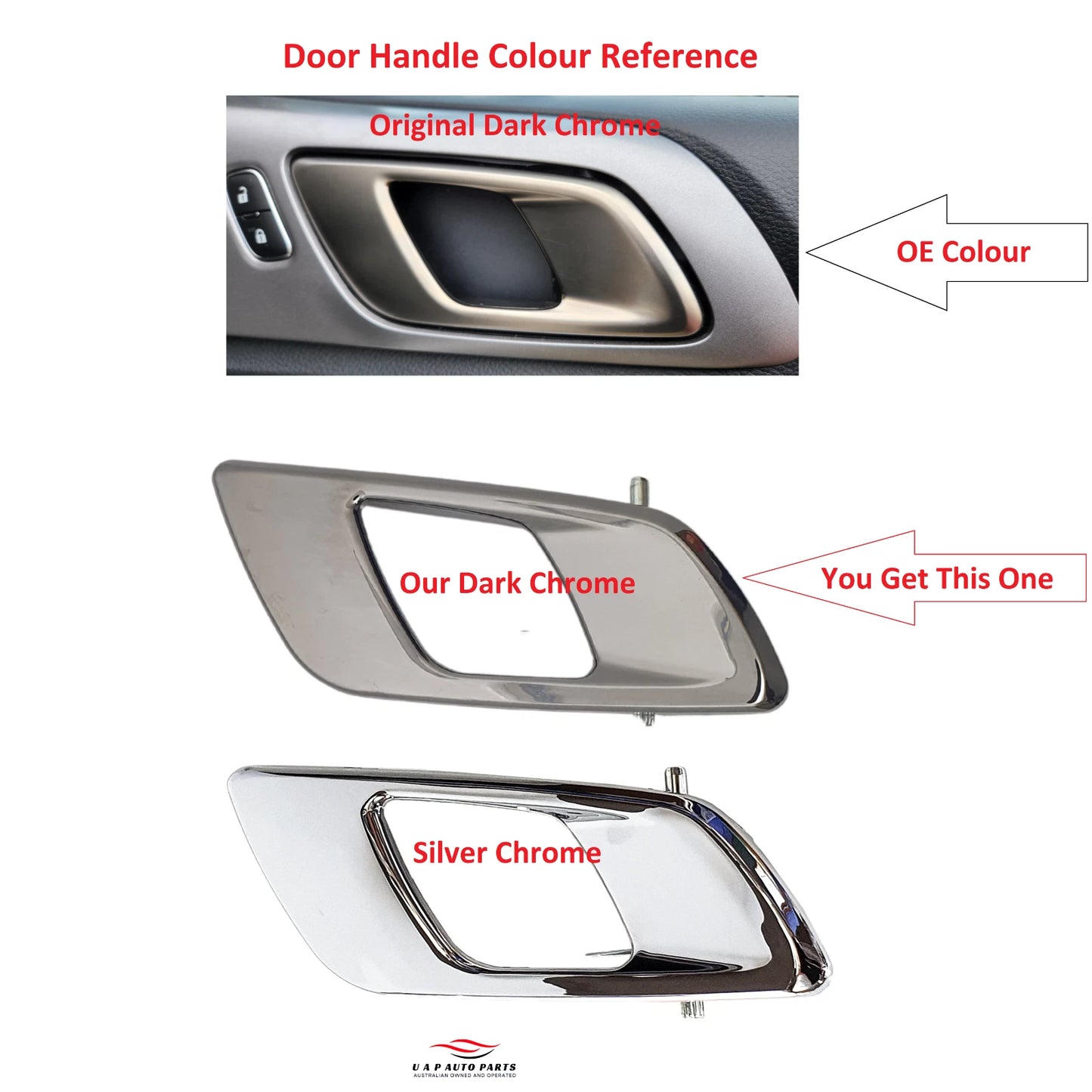 4pc Front & Rear Door Handles, Black Chrome for Ford Ranger PX (2011–2022)