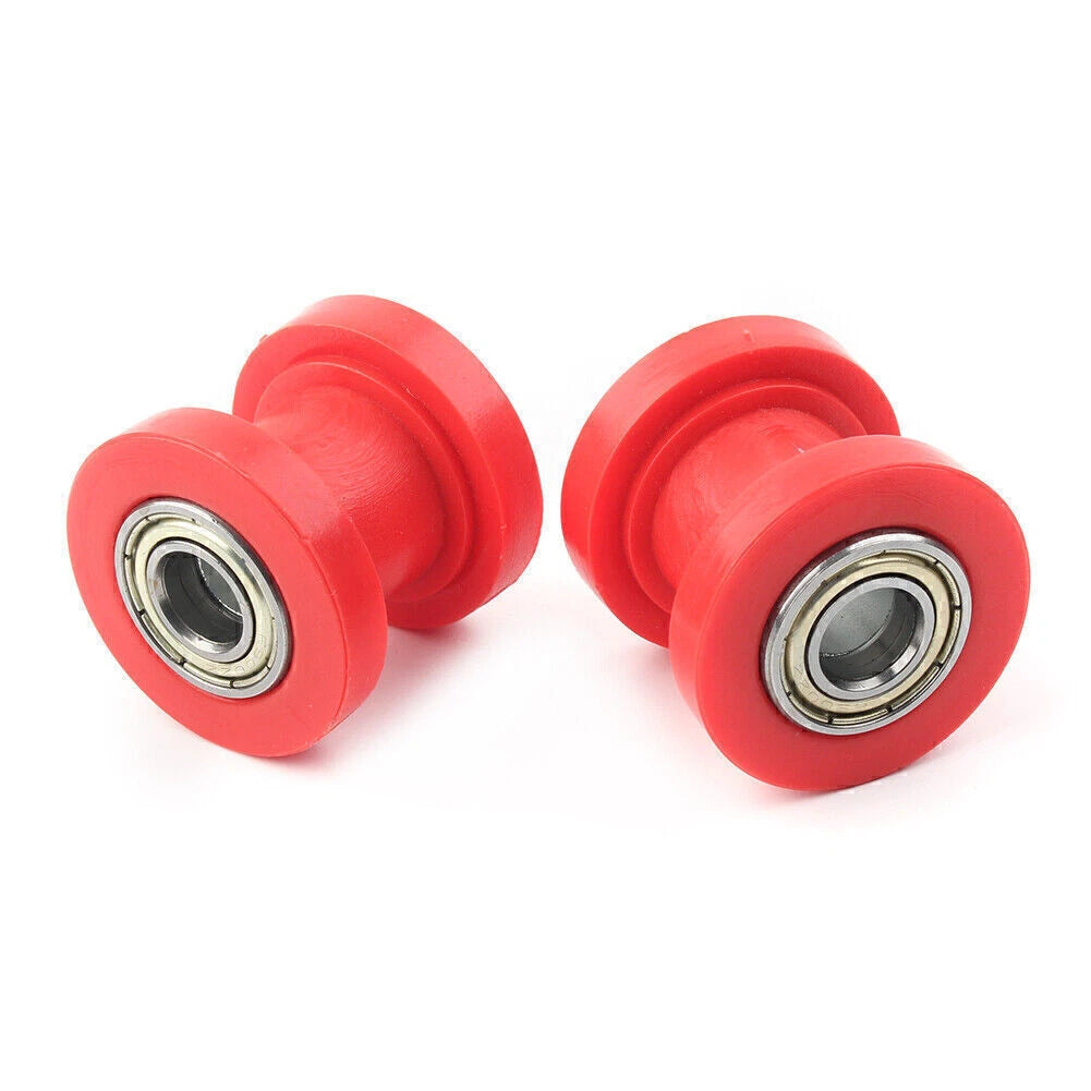 2 x 10mm Chain Roller Slider Tensioner Wheel for Mini Bike Moto ATV Red