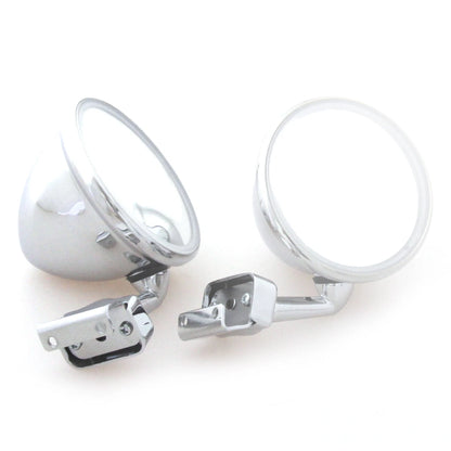 4" Chrome Convex Door Mirrors for Fender Pair