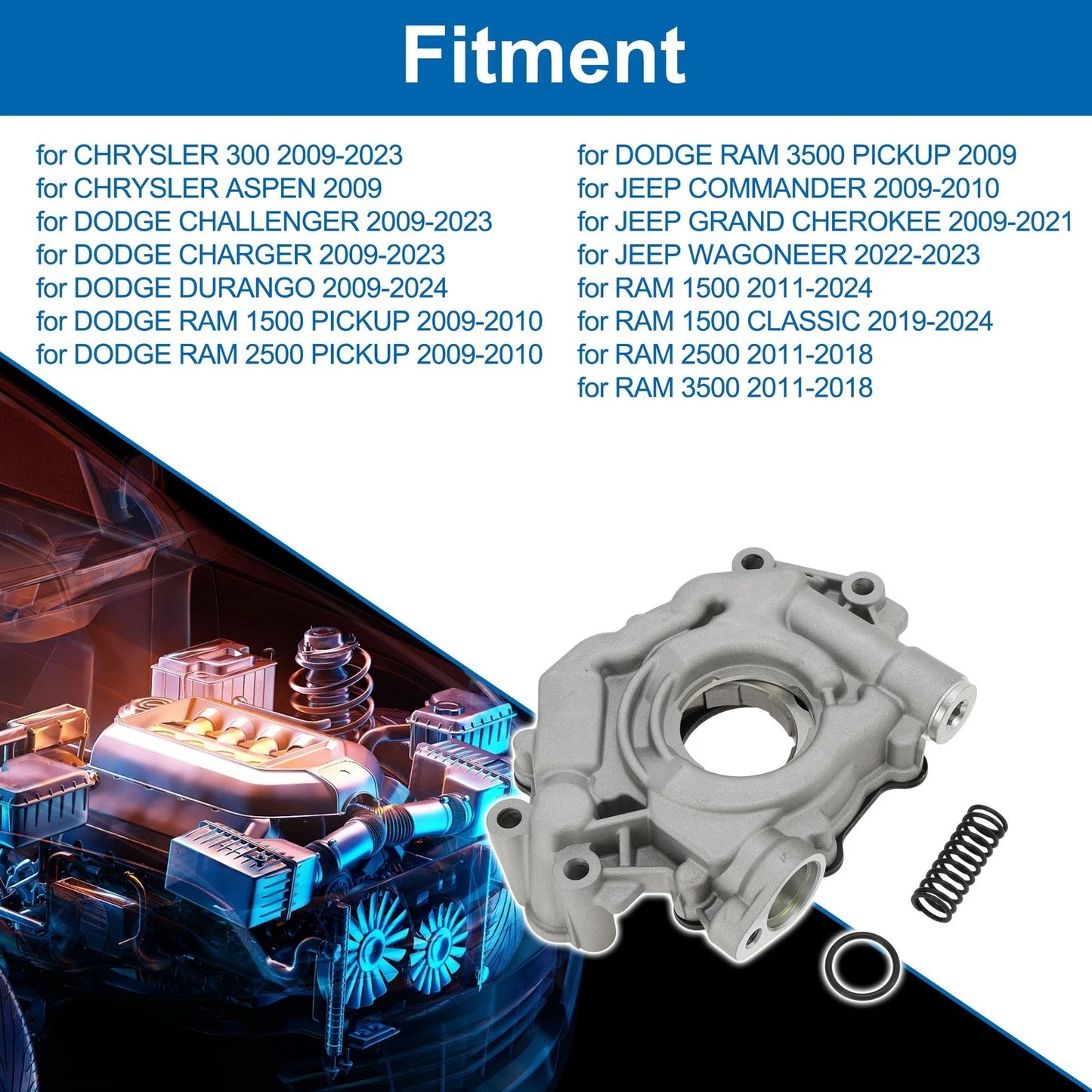 Engine Oil Pump for CHRYSLER 300 Pressure Pump (2009-2023)