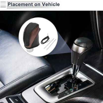 Car Gear Shift Knob Cover for Subaru Impreza (2017-2023) Brown Carbon Fiber