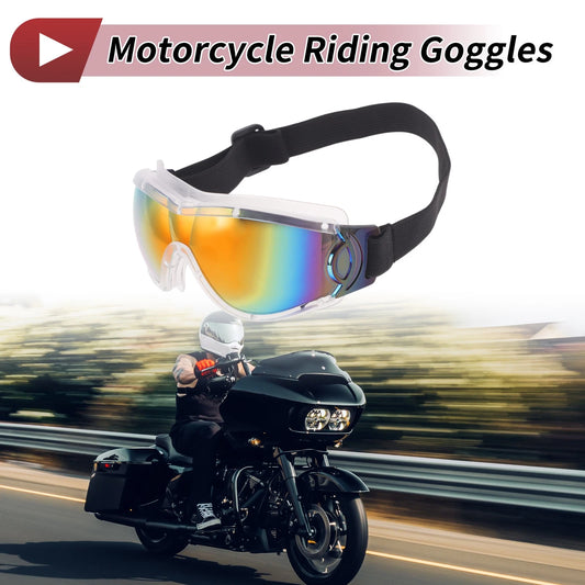 Goggles Red Lens White Frame PC PU for Motorcycle