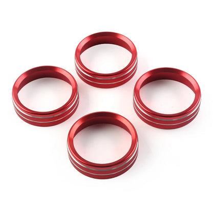 4x Air Conditioner Switch Knob Trim for Ford F150 XLT (2015-2020) Red