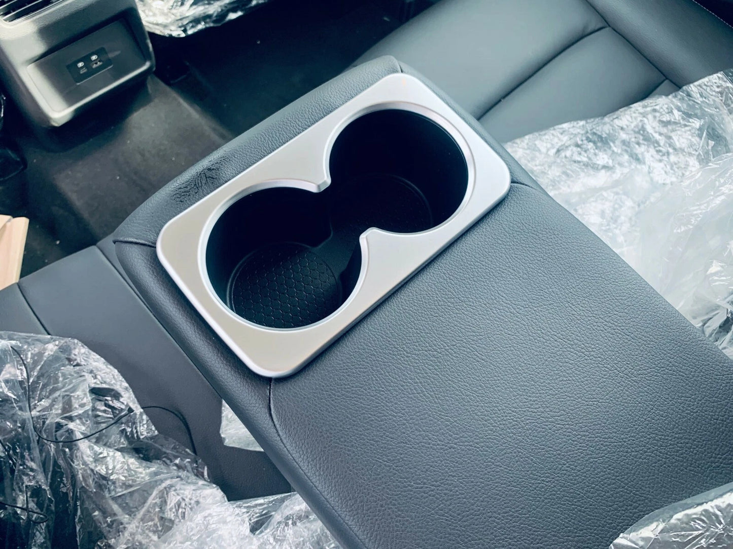 Silver Rear Interior Water Cup Holder Cover Trim for Nissan Rogue (2021-2023)