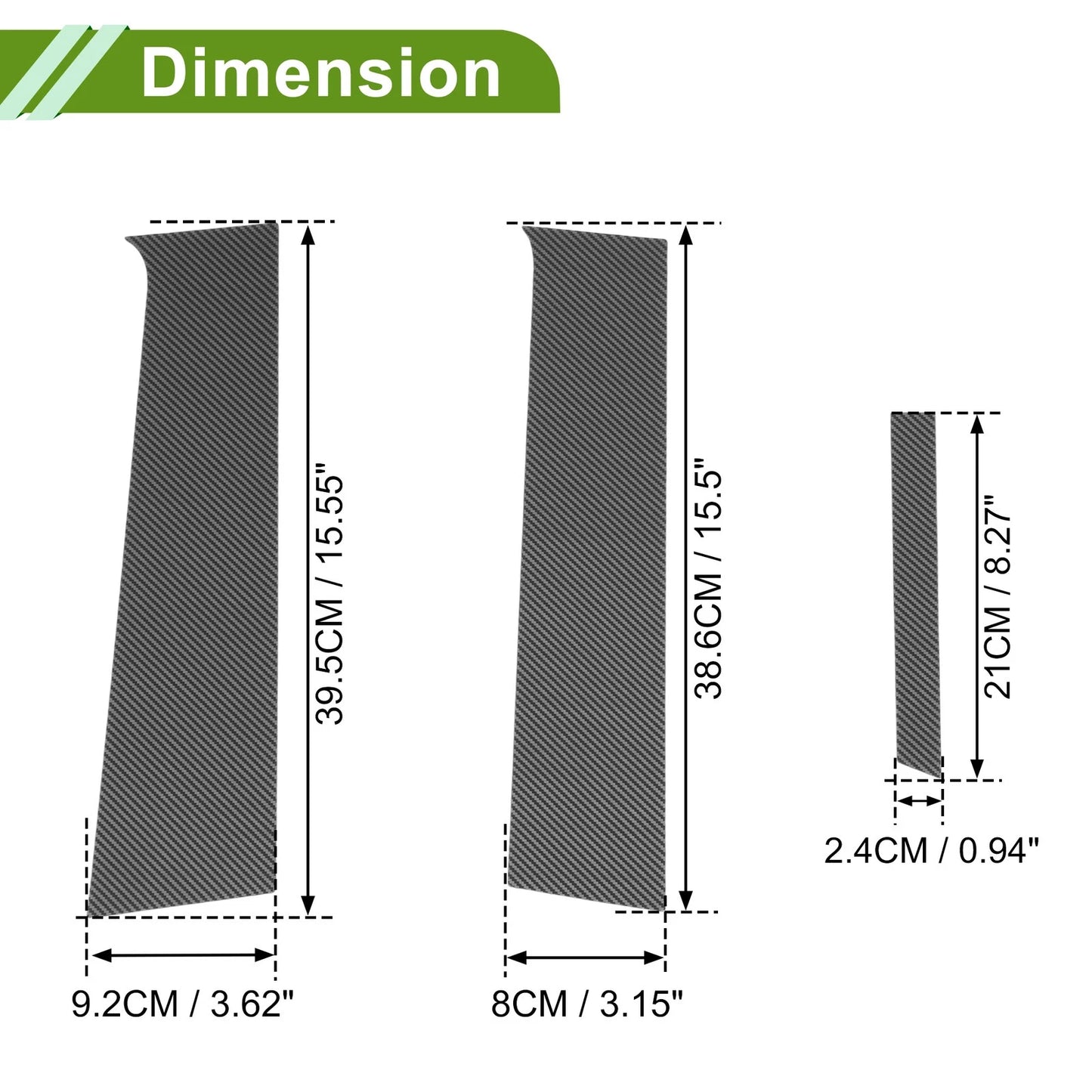 6 Pcs Pillar Window Trim for Chevy Aveo (2012-2023) Carbon Fiber Black