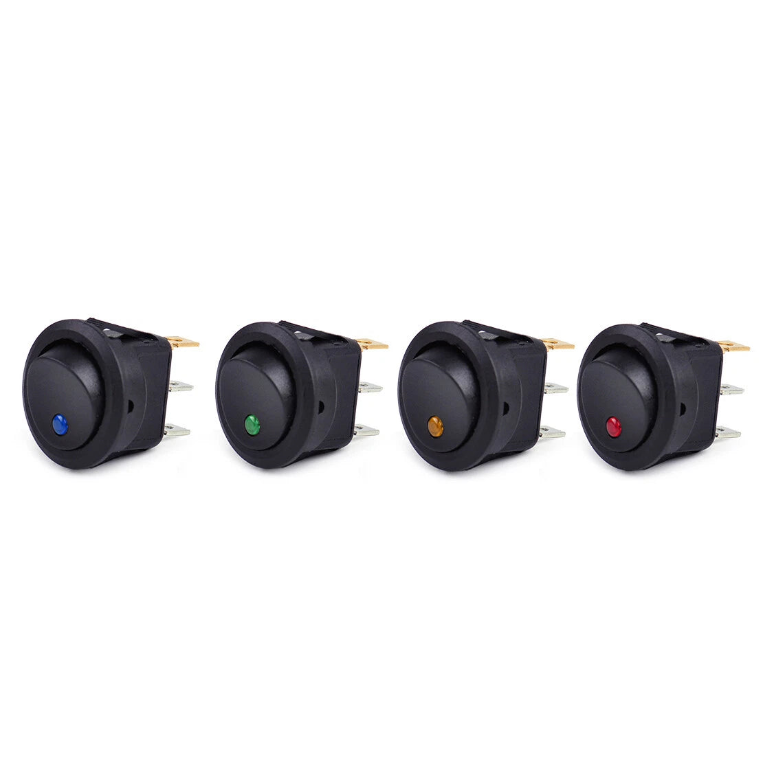 8pcs 12V Round Dot LED Rocker Toggle Switch for Boat - (N/A)