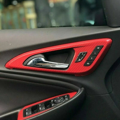 Red Carbon Fiber Interior Trim Stickers for Chevrolet Malibu (2016–2019)