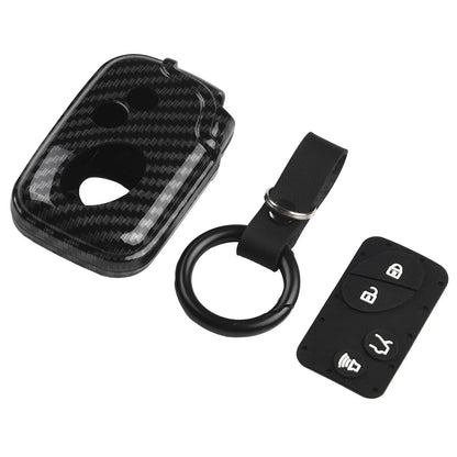 Key Cover 1 x ABS & Rubber Carbon Fiber Look for Car