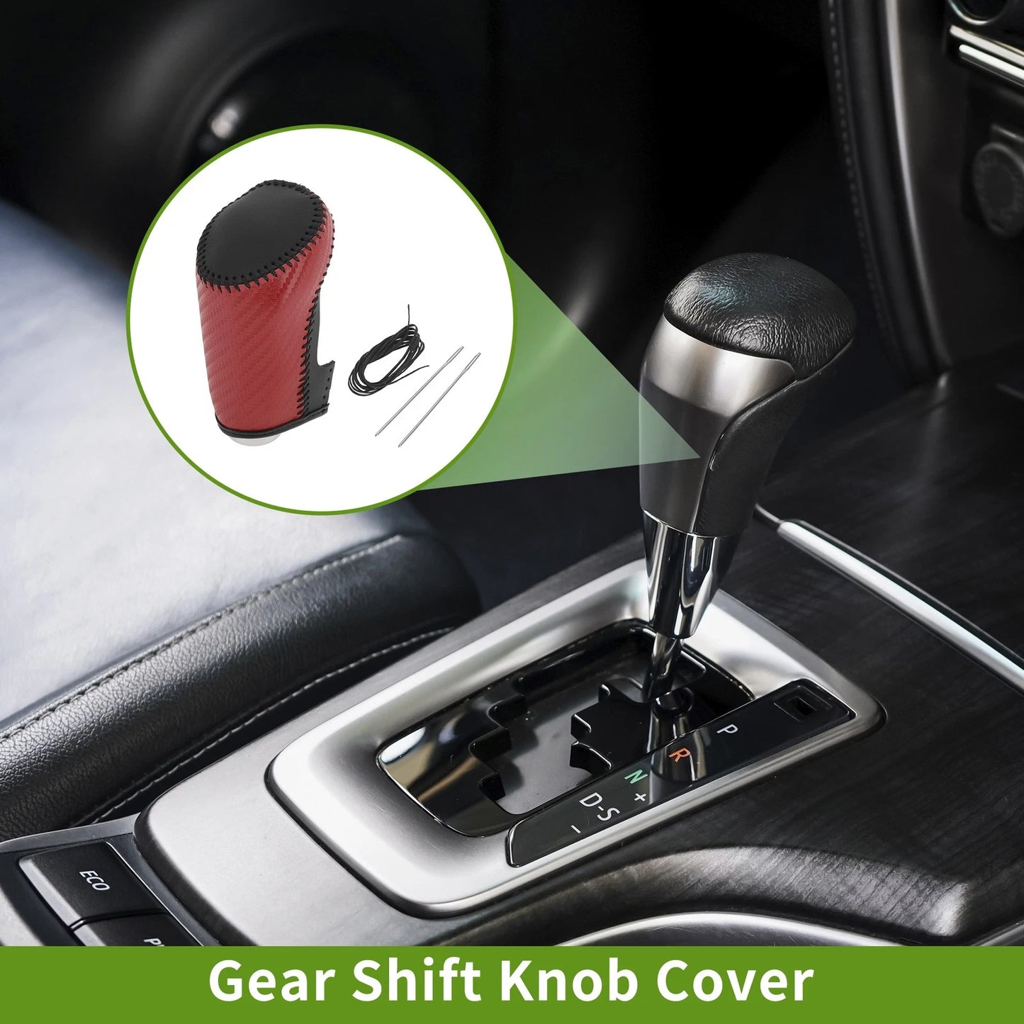 Car Gear Shift Knob Cover for Chevrolet Malibu Red Carbon Fiber Black Red