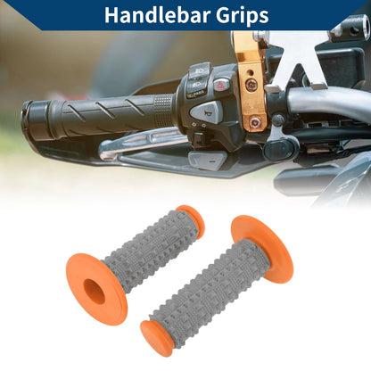 22 x 24 mm Hand Grips Cover Soft Rubber Orange for Motorcycle 1 Pair