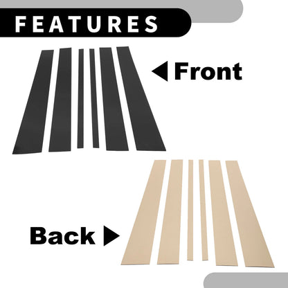 6 x Car Pillar Window Trim Covers for Ford Expedition (1997-2016) Black