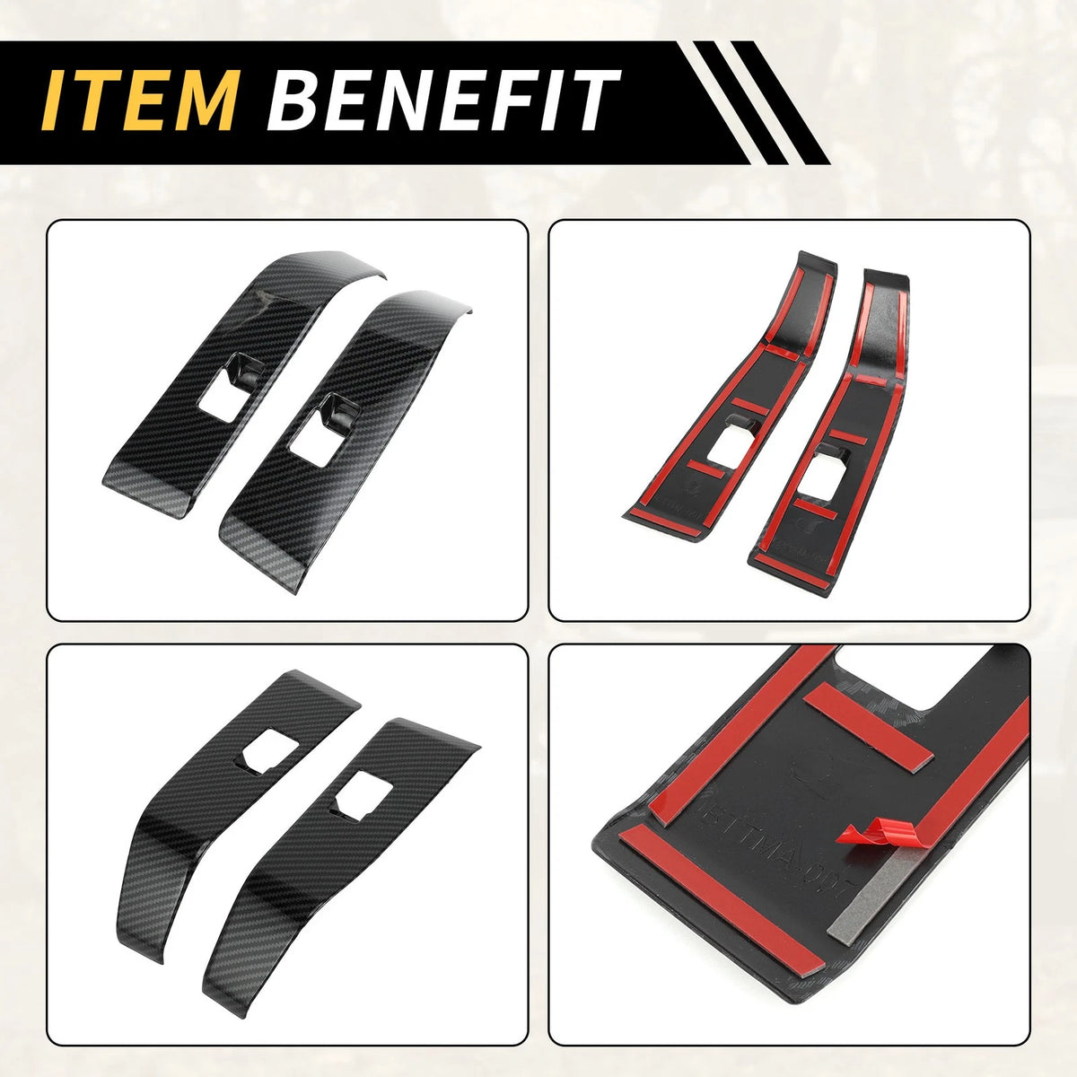 Carbon Fiber Rear Door Window Switch Panel for Toyota Tacoma (2016-2023)