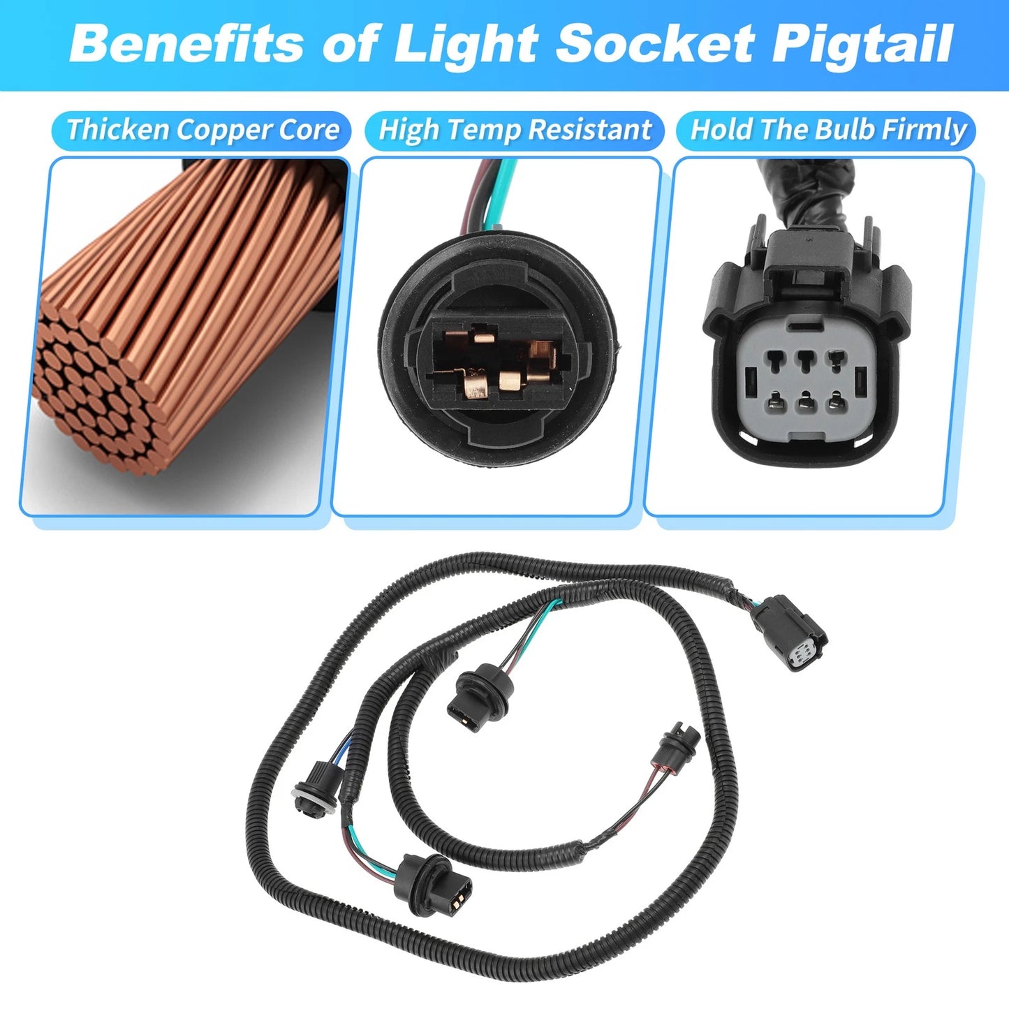 Tail Light Bulb Socket Wiring Harness for GMC Sierra 1500 2500 3500