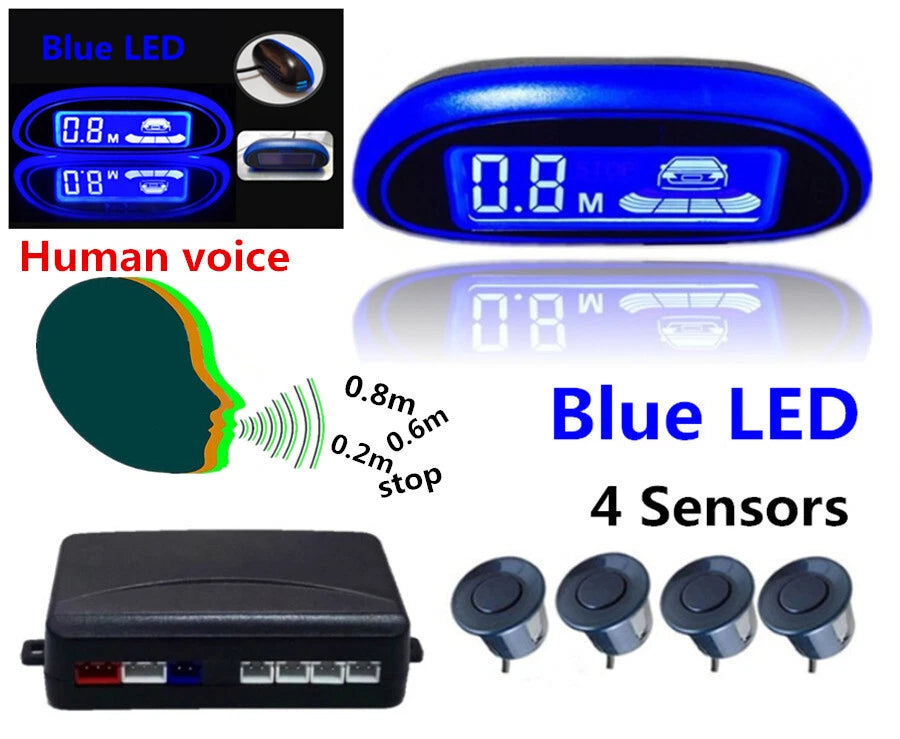 4 x LED Parking Sensors for Universal Car Reverse Radar System Alarm